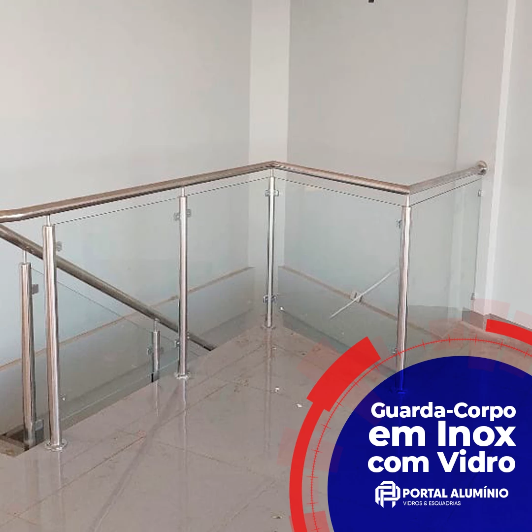 Guarda-Corpo Em Inox Com Vidro 